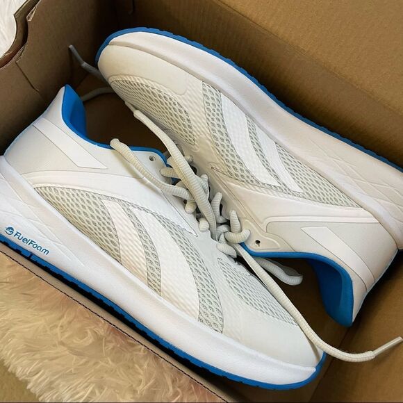 REEBOK WOMENS ENERGEN RUN H67650 RUNNING SHOES/SNEAKERS WHITE/BLUE SZ 8.5 NEW! - Picture 7 of 9
